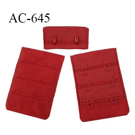 Agrafe 38 mm attache rallonge soutien-gorge couleur rouge brique largeur 38 mm hauteur 55 mm fabrication européenne