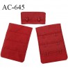 Agrafe 38 mm attache rallonge soutien-gorge 3 rangées 2 crochets couleur rouge brique fabrication européenne