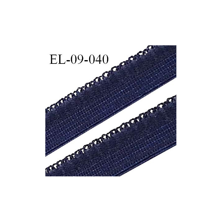 Elastique lingerie 9 mm picots couleur bleu astral fabrication européenne prix au mètre