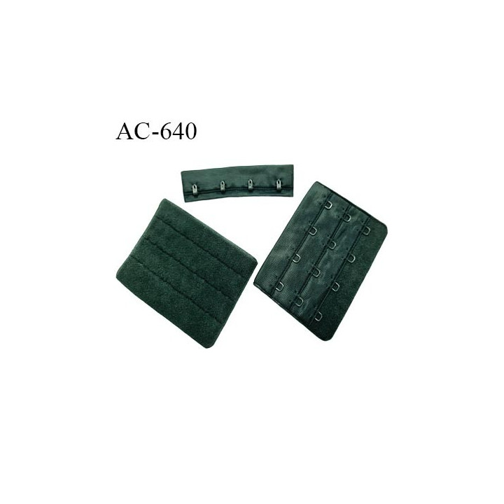 Agrafe attache 76 mm rallonge de soutien-gorge 3 rangées 4 crochets largeur 76 mm hauteur 57 mm couleur vert sapin