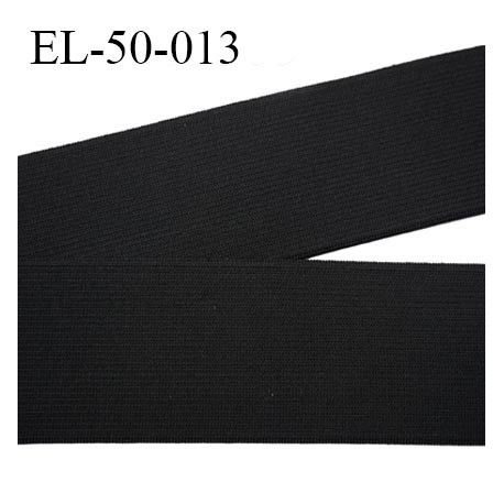 Elastique 50 mm plat belle qualité souple belle élasticité poly-gommes couleur noir largeur 50 mm souple prix au mètre