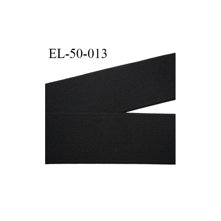 Elastique 50 mm plat  belle qualité souple belle élasticité poly-gommes couleur noir largeur 50 mm souple  prix au mètre