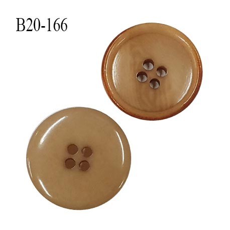 Bouton 20 mm haut de gamme 4 trous couleur beige café au lait diamètre 20 mm épaisseur 40 mm prix à l'unité