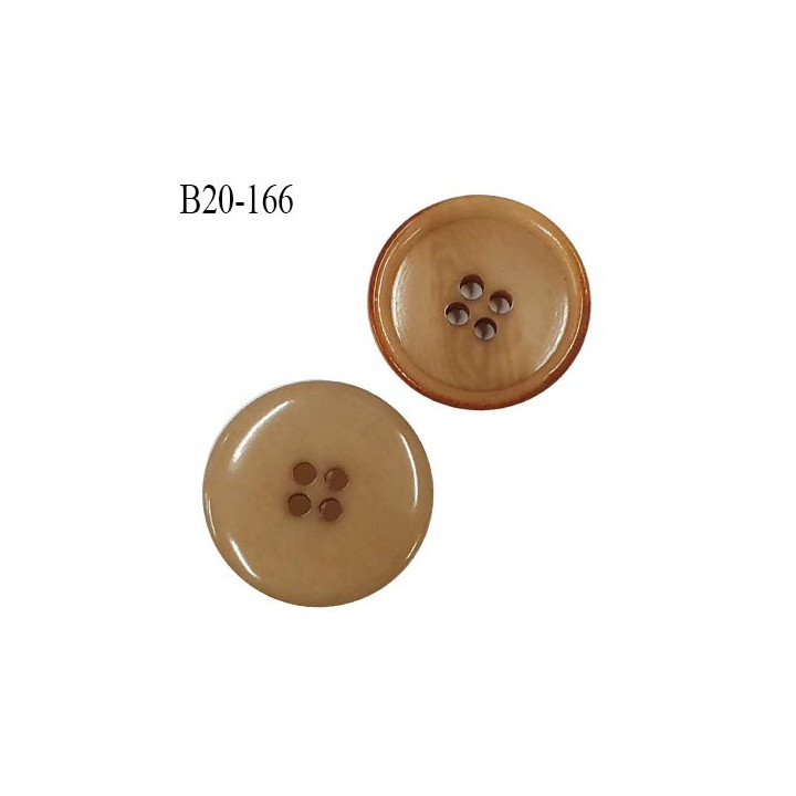 Bouton 20 mm haut de gamme 4 trous couleur beige café au lait diamètre 20 mm épaisseur 40 mm prix à l'unité