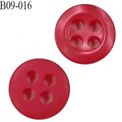 Bouton 9 mm haut de gamme couleur rouge 4 trous diamètre 9 mm épaisseur 2mm prix à l'unité