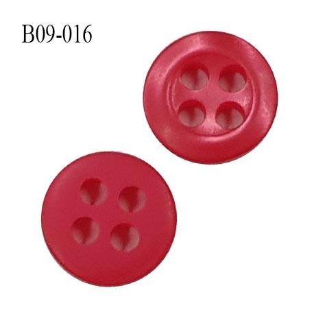 Bouton 9 mm haut de gamme couleur rouge 4 trous diamètre 9 mm épaisseur 2mm prix à l'unité