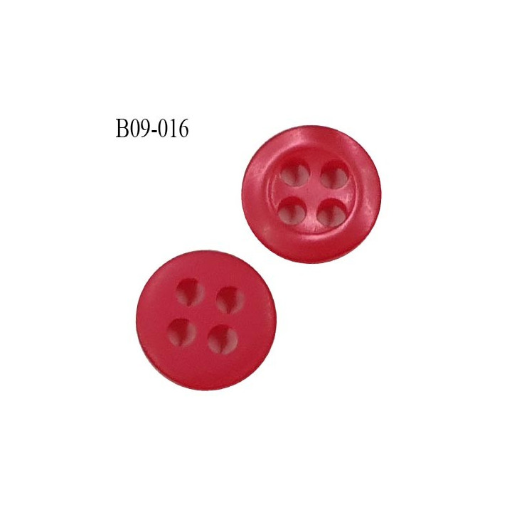 Bouton 9 mm haut de gamme couleur rouge 4 trous diamètre 9 mm épaisseur 2mm prix à l'unité