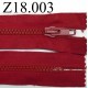 fermeture éclair longueur 18 cm couleur rouge non séparable zip nylon largeur 2.5 cm