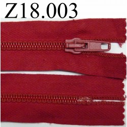 fermeture zip à glissière longueur 18 cm couleur rouge non séparable zip nylon largeur 3.2 cm largeur du zip 6.5 mm