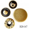 Bouton pression 20 mm métal couleur laiton vieilli diamètre 20 mm ensemble de 4 pièces par bouton