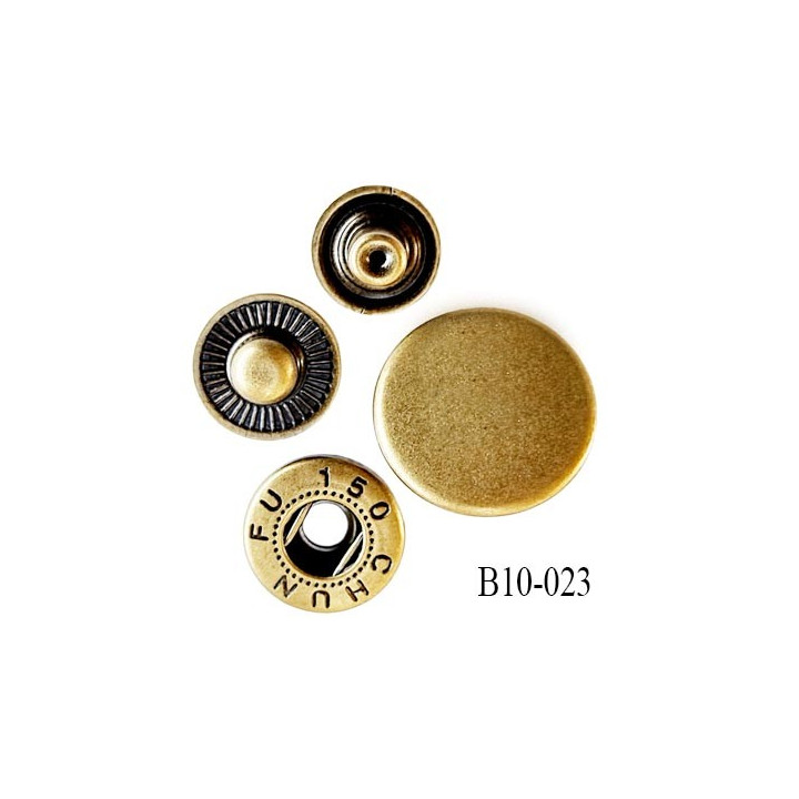 bouton pression 10 mm métal couleur laiton diamètre 10 mm ensemble de 4 pièces par bouton