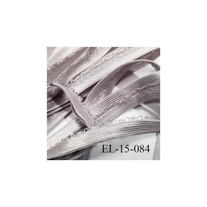 élastique pré plié picot 15 mm couleur rouleur gris brume rosé superbe largeur 15 mm  prix au mètre