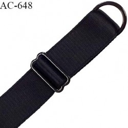 Bretelle lingerie SG 18 mm très haut de gamme couleur noir satiné avec 1 barrette + 1 anneau longueur 38 cm prix à l'unité