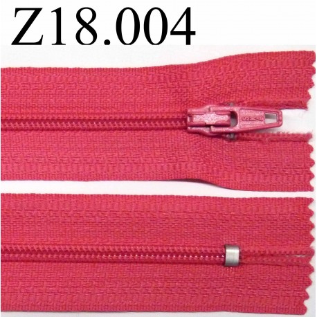 fermeture éclair longueur 18 cm couleur rose fushia non séparable zip nylon largeur 2.5 cm