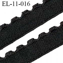 Elastique lingerie 11 mm picot doux et élasticité souple couleur noir largeur 11 mm + picots 2 mm prix au mètre