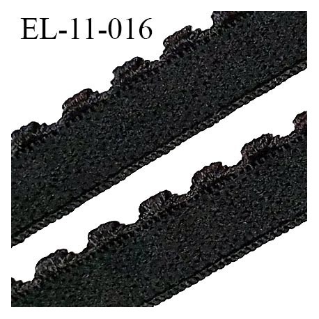 Elastique lingerie 11 mm haut de gamme couleur noir largeur 11 mm + picots 2 mm prix au mètre