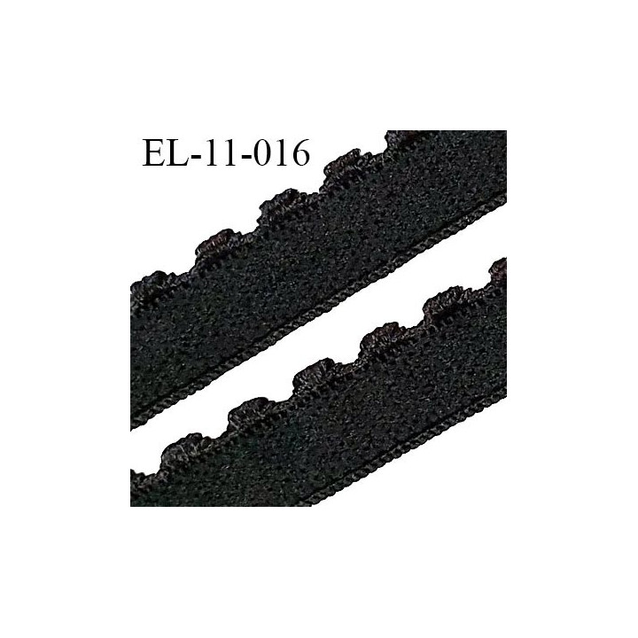 Elastique lingerie 11 mm haut de gamme couleur noir largeur 11 mm + picots 2 mm prix au mètre