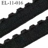 Elastique lingerie 11 mm haut de gamme couleur noir largeur 11 mm + picots 2 mm prix au mètre