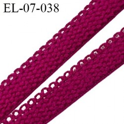 Elastique lingerie picot 7 mm + 2 mm picot couleur pivoine grande marque fabriqué en France largeur 7 mm + 2  prix au mètre