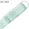 Bretelle lingerie 16 mm haut gamme vert lagon avec 1 barrette + 1 anneau métal thermolaqué longueur 37 cm prix à l'unité