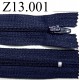 fermeture éclair longueur 13 cm couleur bleu foncé non séparable zip nylon largeur 2.5 cm