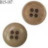 Bouton 15 mm haut de gamme couleur beige marbré 4 trous diamètre 15 mm épaisseur 4 mm prix à l'unité