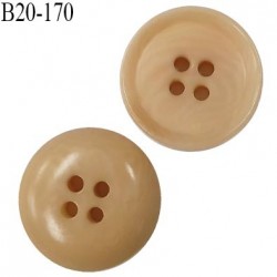 Bouton 20 mm haut de gamme couleur beige marbré 4 trous diamètre 20 mm épaisseur 4 mm prix à l'unité