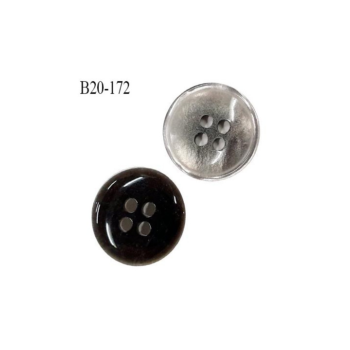 Bouton 20 mm haut de gamme couleur gris nacré 4 trous diamètre 20 mm épaisseur 4 mm prix à l'unité