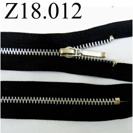 fermeture  éclair longueur 18 cm couleur noir non séparable zip métal largeur 2.5 cm
