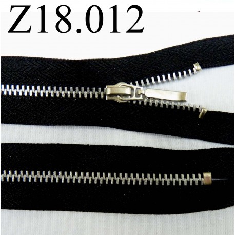 fermeture éclair longueur 18 cm couleur noir non séparable zip métal largeur 2.5 cm