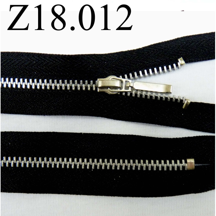 fermeture  éclair longueur 18 cm couleur noir non séparable zip métal largeur 2.5 cm