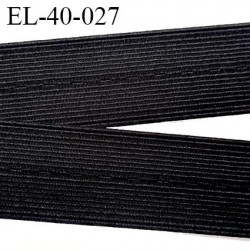 Elastique boutonnière 40 mm noir forte élasticité largeur 15 mm trou dans l'axe tout les 10 mm Fabriqué en France prix au mètre