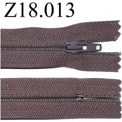 fermeture zip à glissière longueur 18 cm couleur marron non séparable zip nylon largeur 2.5 cm