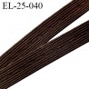 Elastique boutonnière 25 mm marron forte élasticité largeur 25 mm trou dans l'axe tout 11 mm Fabriqué en France prix au mètre