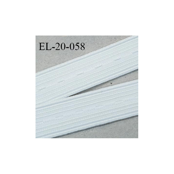 Elastique boutonnière 20 mm couleur naturel forte élasticité largeur 20 mm Fabriqué en France prix au mètre