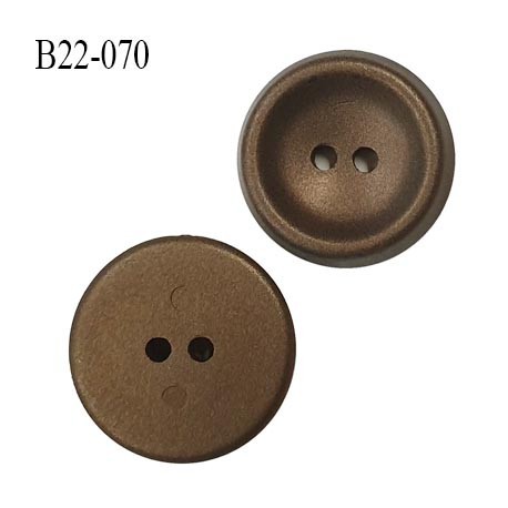 Bouton 22 mm forme concave couleur bronze 2 trous diamètre 22 mm épaisseur 6 mm prix à l'unité