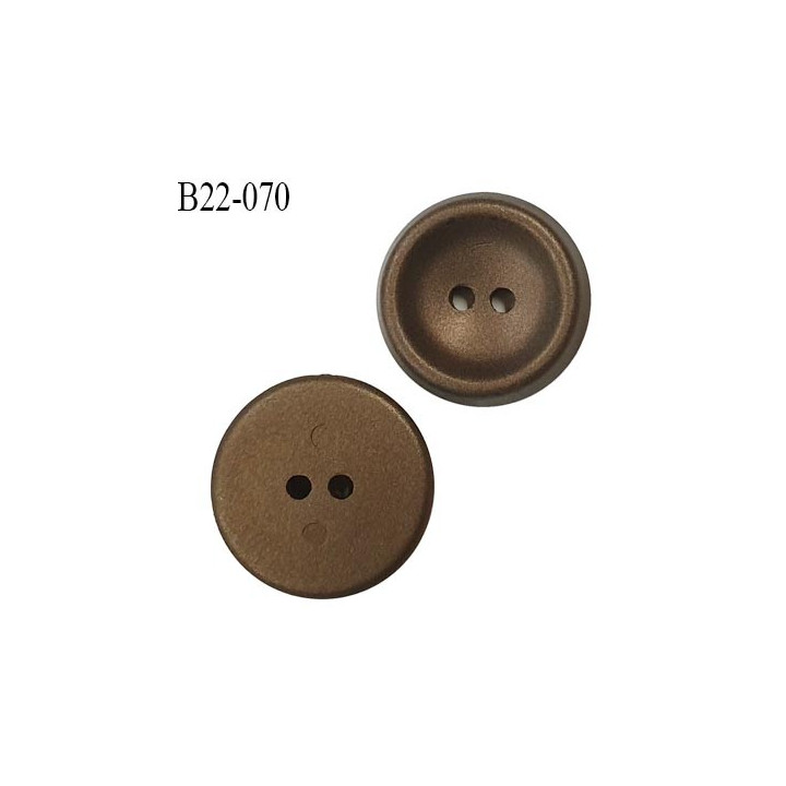 Bouton 22 mm forme concave couleur bronze 2 trous diamètre 22 mm épaisseur 6 mm prix à l'unité
