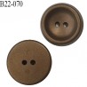 Bouton 22 mm forme concave couleur bronze 2 trous diamètre 22 mm épaisseur 6 mm prix à l'unité
