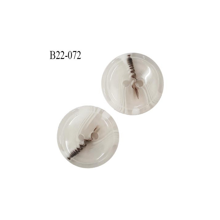 Bouton 22 mm couleur blanc veiné en transparence diamètre 22 mm épaisseur 4 mm prix à l'unité