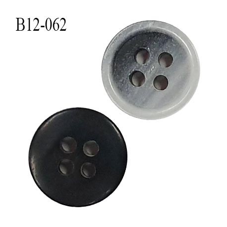 Bouton 12 mm couleur dégradé de gris et noir diamètre 12 mm épaisseur 2.5 mm prix à l'unité