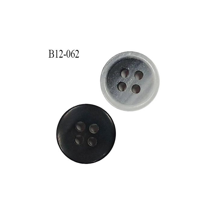 Bouton 12 mm couleur dégradé de gris et noir diamètre 12 mm épaisseur 2.5 mm prix à l'unité
