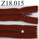 fermeture éclair longueur 18 cm couleur marron non séparable zip nylon largeur 2.5 cm