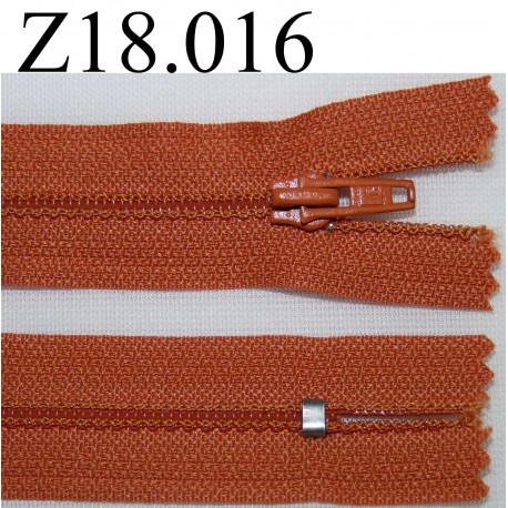 fermeture éclair longueur 18 cm couleur orange non séparable zip nylon largeur 2.5 cm