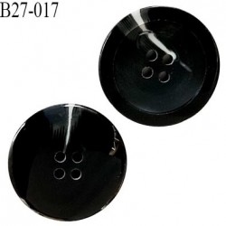 Bouton 27 mm en pvc couleur noir veiné blanc diamètre 27 mm épaisseur 6 mm prix à l'unité