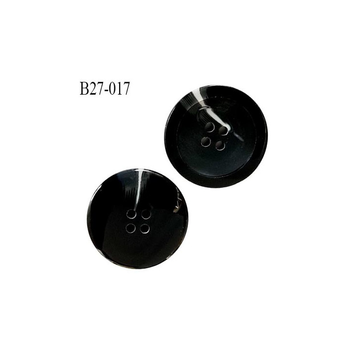Bouton 27 mm en pvc couleur noir veiné blanc diamètre 27 mm épaisseur 6 mm prix à l'unité