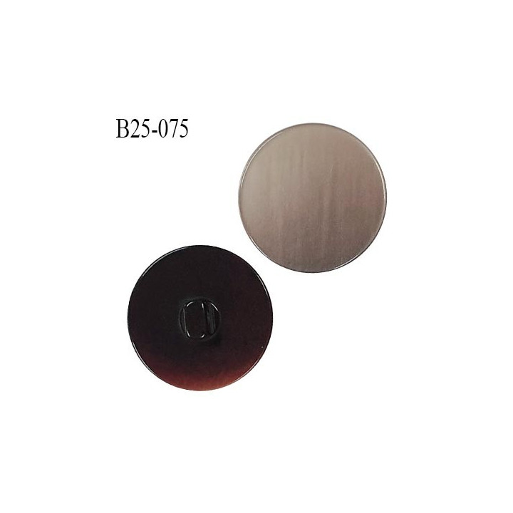 Bouton 25 mm en pvc couleur gris avec reflets nacrés diamètre 25 mm épaisseur 7 mm accroche avec un anneau prix à l'unité
