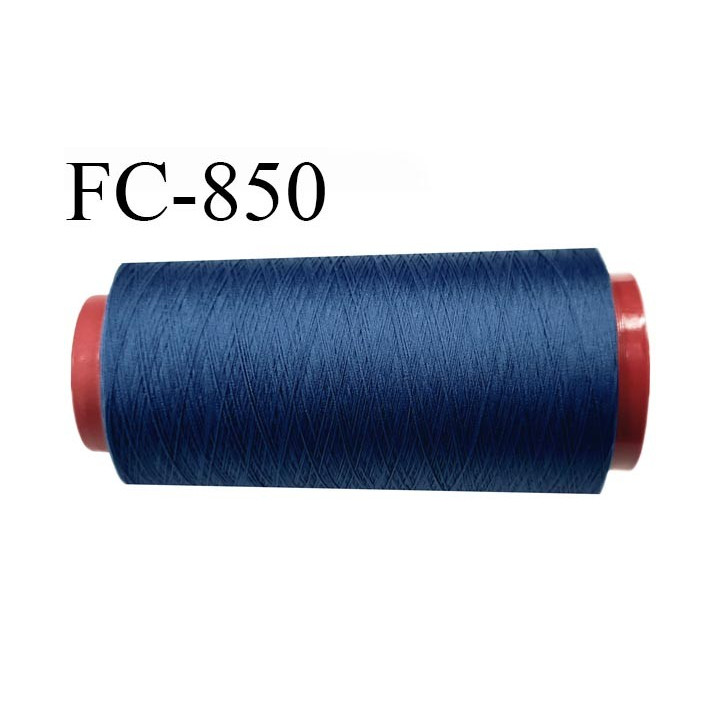 CONE de 1000 m de fil mousse polyamide fil n° 125 couleur bleu  longueur de 1000 mètres bobiné en France