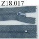 fermeture éclair longueur 18 cm couleur gris tirant sur le bleu non séparable zip nylon largeur 2.5 cm