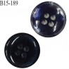 Bouton 15 mm couleur bleu nuit avec reflets nacré gris 4 trous diamètre 15 mm épaisseur 3 mm prix à l'unité