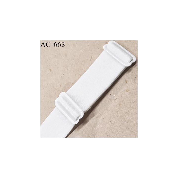 Bretelle 25 mm lingerie SG couleur blanc brillant très haut de gamme fabrication France longueur 32.5 cm prix à la pièce